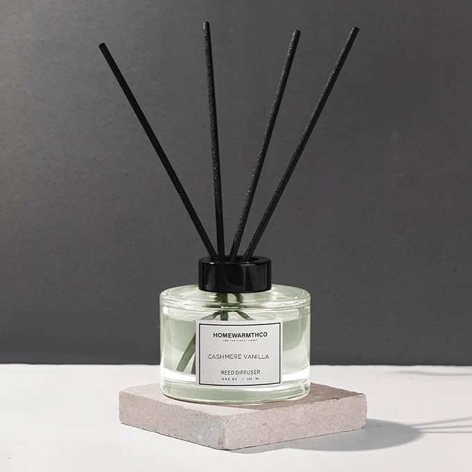 Cashmere Vanilla Reed Diffuser Set-Premium Fragrance Reed Diffusers for Home. Office, Bathroom, Kitchen, Shelf and Home Décor - Long-Lasting Scent with Non-Toxic essential Oils Diffuser 5.63 oz, 160ml