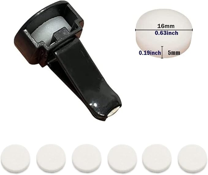 30Pcs Car Air Vent Clip Replacement Pads, 16mm Unscented Refill Tablets for Car Air Freshener Clips, Car Diffuser Refill Felt Pads Essential Oil Diffuser Cotton Pads