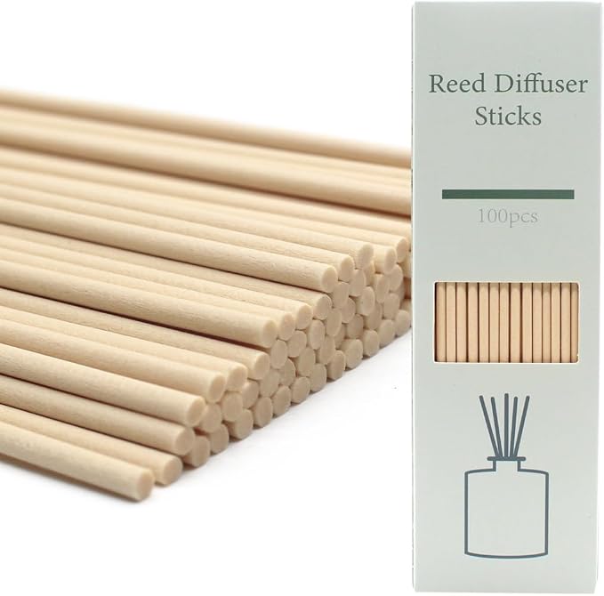 Reed Diffuser Sticks - 3mm Rattan Fiber Sticks for Essential Oil Aroma Diffuser, Long-Lasting Aroma Diffuser Replacement Sticks (100 Count), Primary Color