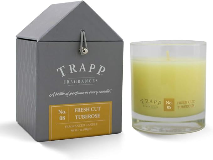 Trapp Signature Home Collection No. 8 Fresh Cut Tuberose Poured Scented Candle, 7-Ounce