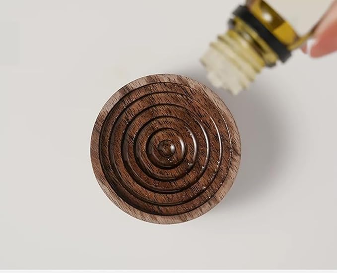 Wood Essential Oil Diffuser, Wooden Aromatherapy Diffuser, Small Round Oil Diffuser for Home Office Car Yoga Rooms SPA Centers