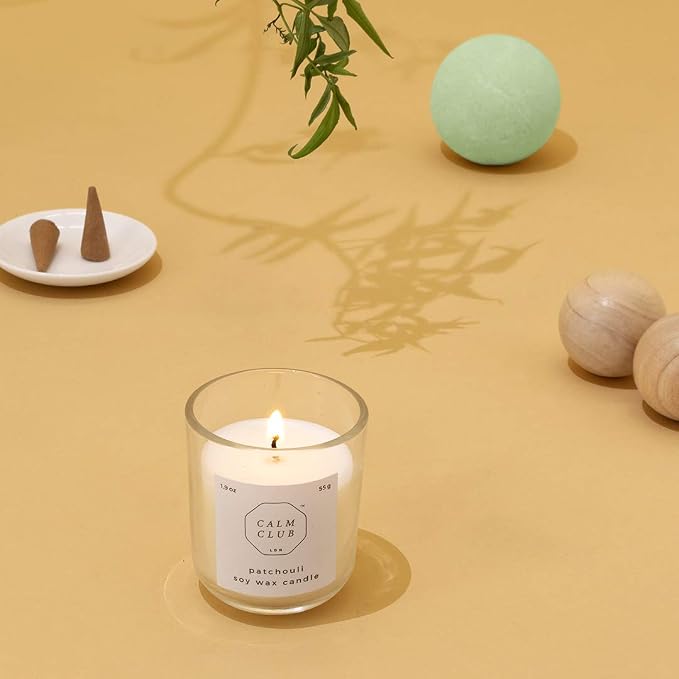 Calm Club | Scented Relaxation Rituals Kit | Scented Candles & Incense Cones | Relaxing Bath Bombs | Self Care Relaxing Gifts for Women | Baoding Stress Balls for Adults |
