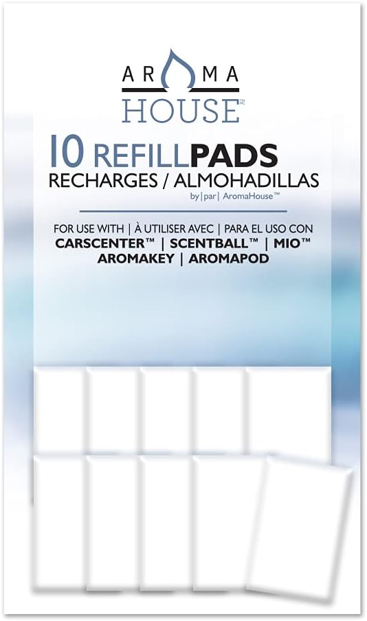 Aromatherapy Diffuser Unscented Refill Pads for Essential Oil for Use with ScentBall, Carscenter, Aromakey, Aromapod & Mio, 10 Count