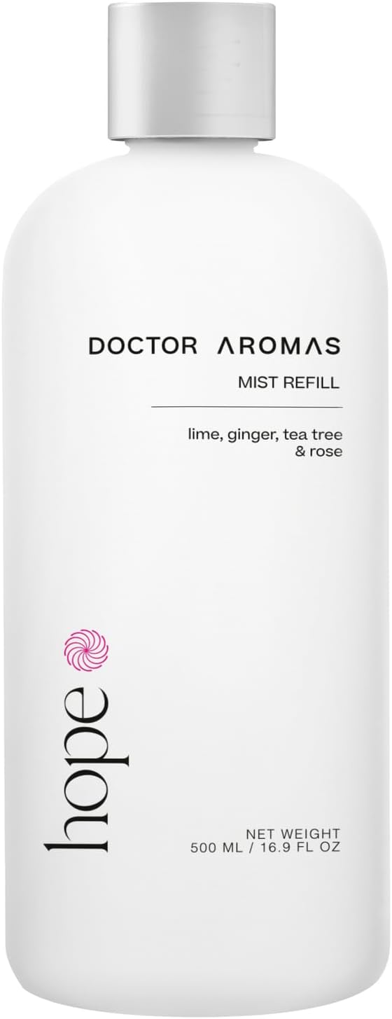 Doctor Aromas Oil Diffuser | Oil Blend Refill Notes of Lime, Ginger, Tea Tree, Rose, for Essential Oil Cold Air Diffusers – Fresh Premium Aroma, Fragrance Mist Refill 500M (Hope®)