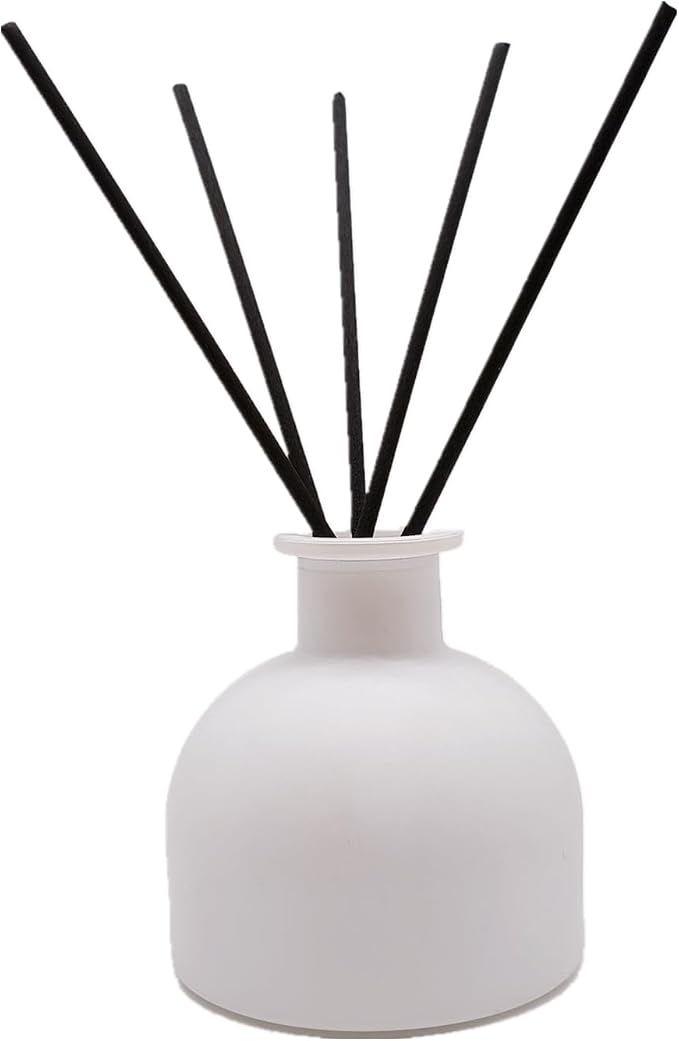 2PCS Perfume Reed Diffuser Bottle,Empty Glass Container 100ml Fragrance Accessories use with Black Sticks for DIY Replacement (Matte White)