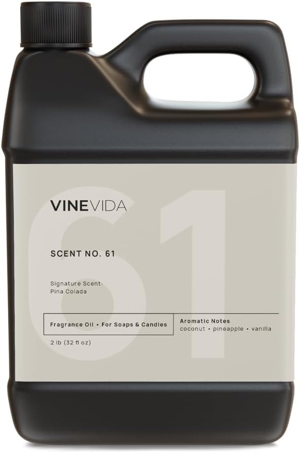 VINEVIDA [32oz] Pina Colada Fragrance Oil for Soap Making, Candle Making, Perfume, Soy Candles, Home Scents, Bath Bombs, Linen Spray, Lotions, Car Freshies