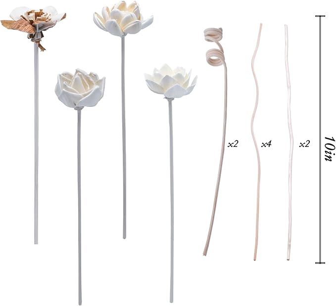Flowers Reed Diffuser Sticks Set, Scent Diffuser Stick, Fake Dried Flowers Fragrance Oil Reed Diffuser Sticks for Bathroom Shelf, Office, Home Kitchen Decor (Bottle Not Included)
