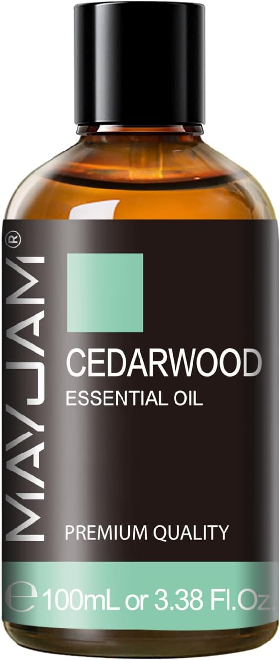 Cedarwood Essential Oil 100ML/3.38FL.OZ, MAYJAM Premium Grade Cedarwood Oil Essential Oils with Glass Dropper, Great for Aromatherapy Diffuser and DIY Soap Making