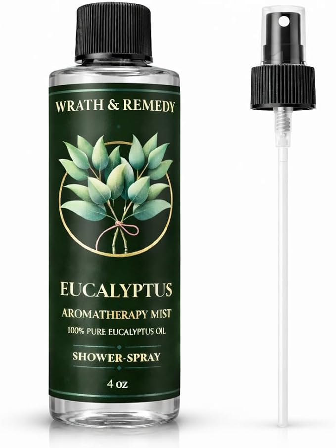 Eucalyptus Shower Spray Aromatherapy — 700+ Sprays, USDA Organic 100% Pure Eucalyptus Essential Oil Spray Mist for Spa Shower, Steam, Sauna & Linen Bedsheet – Premium & Travel Size (4 oz, Made in USA)