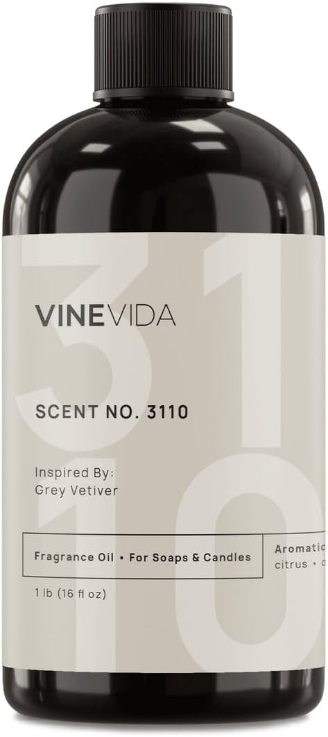 VINEVIDA Scent NO. 3110 Fragrance Oil - 16oz (1lb) - Inspired by: Grey Vetiver Fragrance Oil for Candle Making - Made in USA Candle Scents Scents for Soap Making