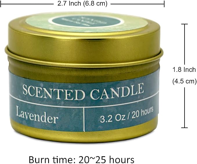 DEYBBY Natural Soy Wax Scented Candles 4 Pack 4oz Gift Set-Lavender, Vanilla, Lemon, Ocean Breeze Aromatherapy | 20 Hours Long Lasting Burning Travel Tin Candles for Stress Relief Relaxation BathYoga