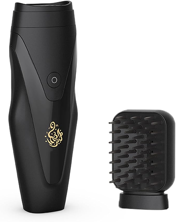 Portable Arabian Rechargeable Electronic Incense Burner High-Tech Aromatherapy Comb USB Portable Incense Burner Electric Aroma Diffuser Handheld Electric for Muslim Ramadan (Black)
