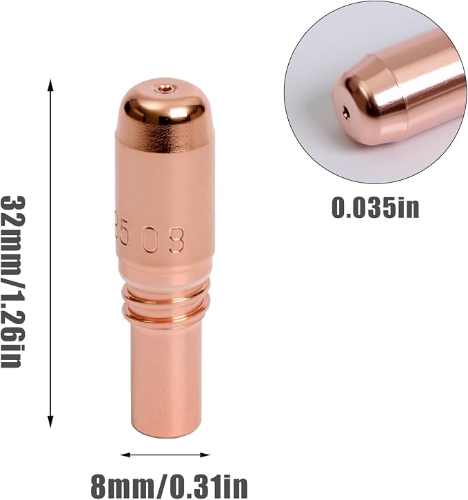 30Pcs T-A035CH Contact Tips .035/0.9mm for Bernard (Miller) AccuLock S | Conductive Welding Tips, Fit D-MA250 Gas Diffuser, MIG Gun Replacement Accessories