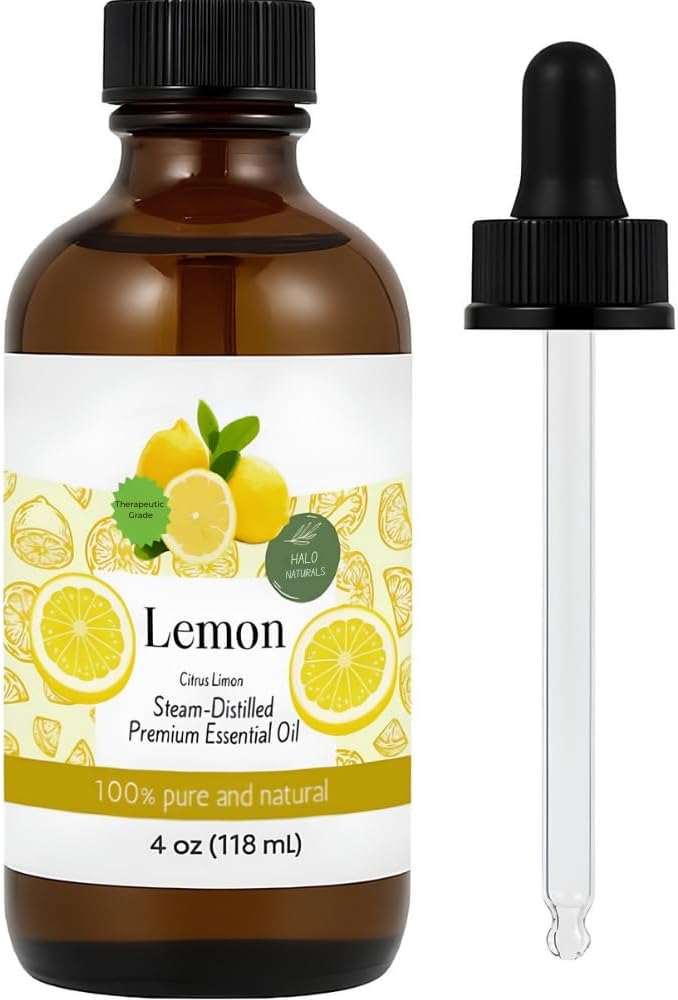 Steam Distilled Lemon Essential Oil - Premium Hair Growth Oil for Scalp Stimulation & Refreshing Aroma - Essential Oil Supports Healthy Hair, Skin & Mental Clarity - 4oz
