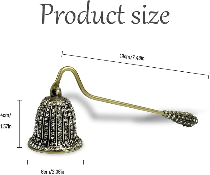 Candle Snuffer Vintage Unique Candle Extinguisher Snuffer with Long Handle Decorative Candle Extinguisher Metal Candle Stopper Candle Accessories Gift (Gold)