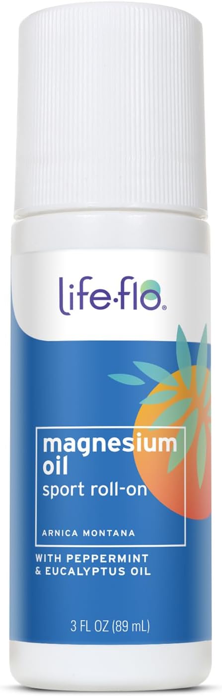 Life-FLO Magnesium Oil Sport Roll-On for Adults and Kids - Magnesium Chloride from Zechstein Seabed Plus Arnica - Calms and Refreshes Muscles and Joints After Exercise - 3oz Roller