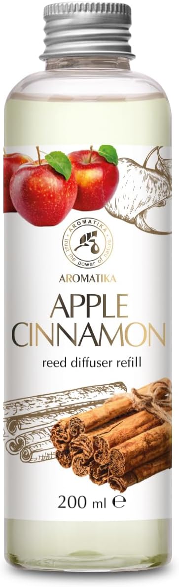 Reed Diffuser Refill Apple-Cinnamon 6.8Fl Oz - Room Fragrance with Cinnamon Essential Oil - Home Fragrance - Air Freshener - Aromatherapy - Spa - Home - Office - Club - Restaurant - Boutique