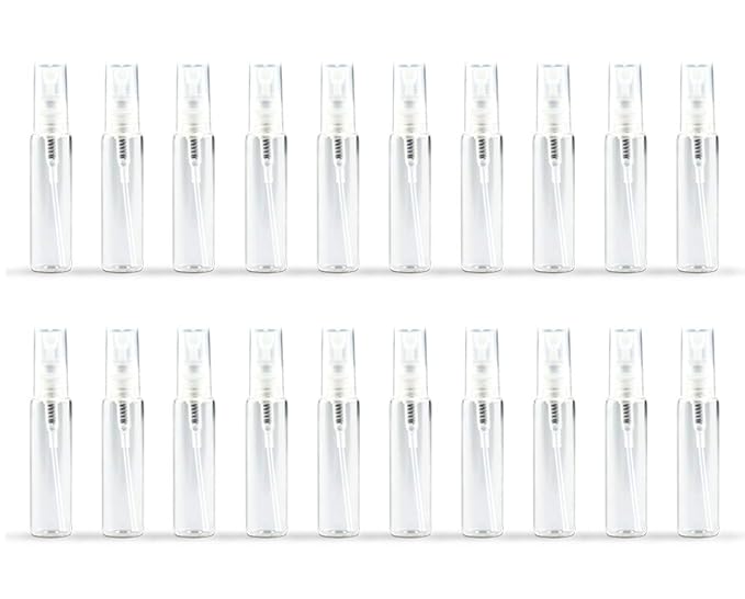 20 Pack Set 10ML Protable Refill Bulk Atomizer Spray Travel Perfume Bottle Hydrating Empty Bottle (Clear-1)