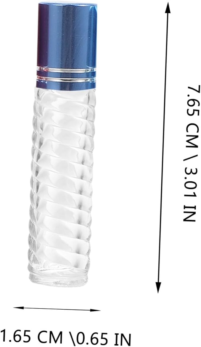 12pcs 5ml Refillable Glass Roll-on Bottles Essential Oil Bottle Kit Portable Perfume Sub-packaging Empty Mini Roller for Travel and Aromatherapy Random Color