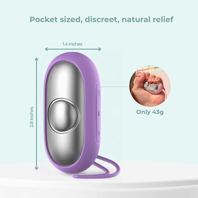 CalmCarry Glowco Sleep Aid Device – Handheld Microcurrent Relaxation Tool, Supports Calm, Focus & Gentle Relief, USB Rechargeable, Portable Wellness Device for Adults & Kids | Purple Calm Carry