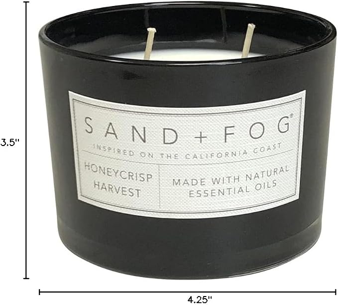 Sand + Fog Scented Candle - Honeycrisp Harvest – Additional Scents and Sizes – 100% Cotton Lead-Free Wick - Luxury Air Freshening Jar Candles - Perfect Home Decor – 12oz