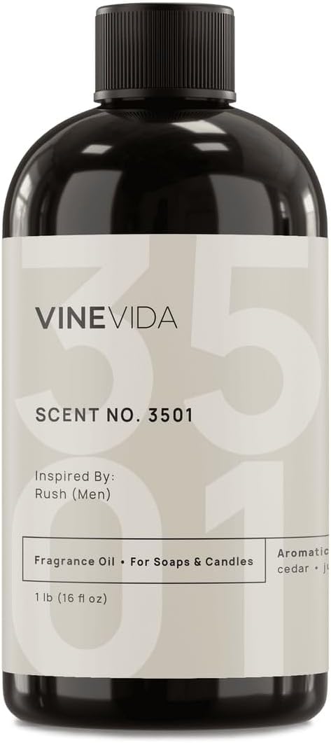 VINEVIDA Scent NO. 3501 Fragrance Oil - 16oz (1lb) - Inspired by: Rush (Men) Fragrance Oil for Candle Making - Made in USA Candle Scents Scents for Soap Making