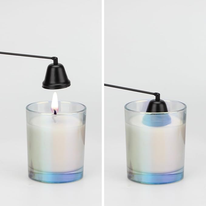 2 Pack Candle Snuffer, Candle Snuffers Wick Snuffer Candle Accessory, Extinguish Candle Flame Safely Tool with Long Handle, Candle Turn Off Device for Putting Out Wick Flame
