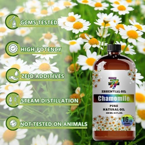 Chamomile Essential Oil, Chamomile Oils, for Diffuser, Humidifier, Sleep, DIY Candles, Soap, Bath, Yoga, Gift, Essential Oil, GV77ZF Chamomile Fragrance Oil - 16 fl oz (480 ml)