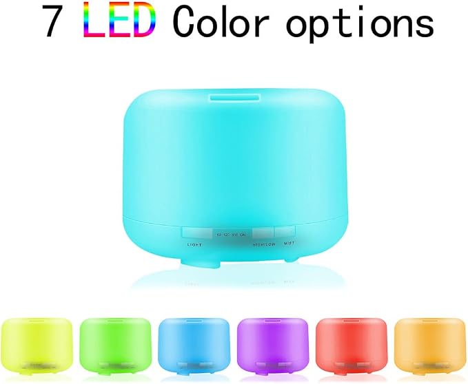 500ml Essential Oil Diffuser with Remote Control, Premium Ultrasonic Aromatherapy Diffusers Scent Humidifier Vaporizer Auto-Off Timer for Large Room Home, Yellow (White)