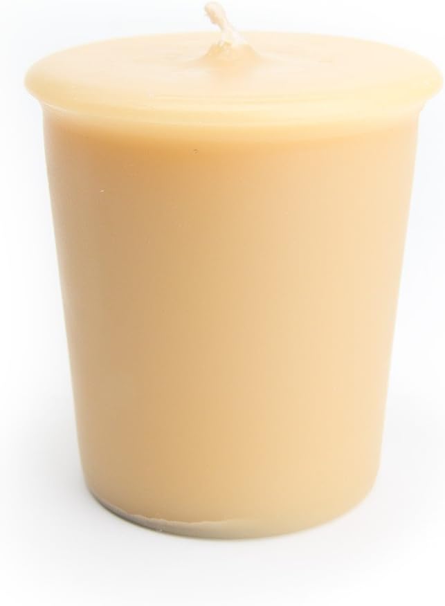 Cinnamon Vanilla Soy Votive Candles - Scented with Natural Fragrance Oils - 6 Beige Natural Votive Candle Refills - Bakery & Food Collection