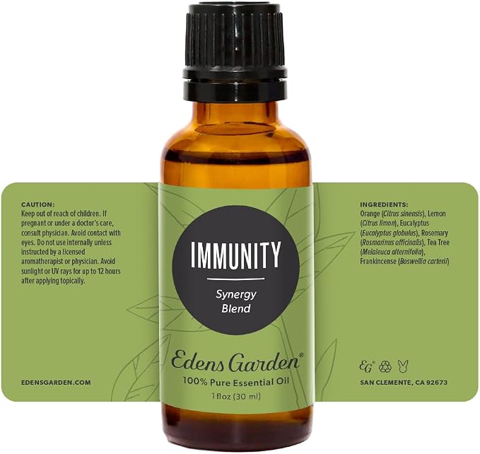 Edens Garden Immunity Essential Oil Blend- 100% Pure Premium Grade, Undiluted, Natural, Therapeutic, Aromatherapy, The Best for Skin, Laundry, Humidifiers 30 ml (1 fl oz)