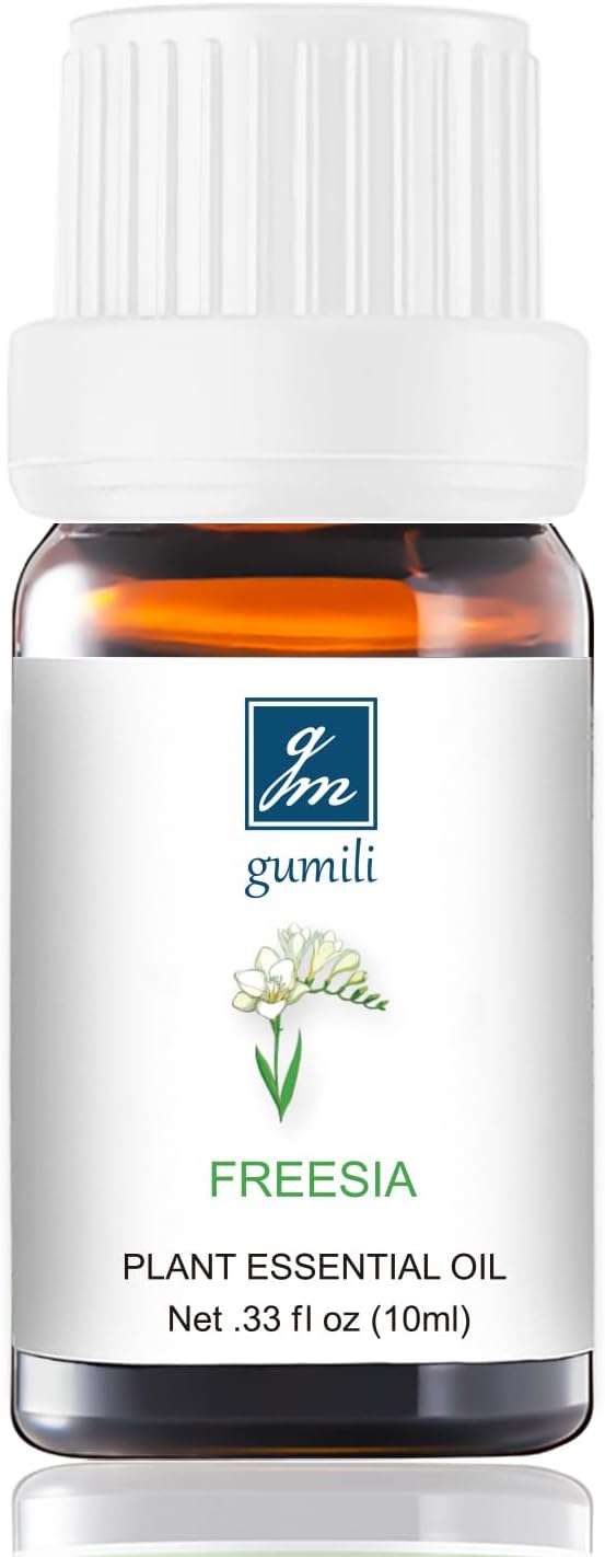 GM Gumili Freesia Essential Oil - Pure Natural Fragrance for Aromatherapy, Perfume Making, Candles, Soap, Room Spray, Diffuser Blends - Organic, 10mL Undiluted