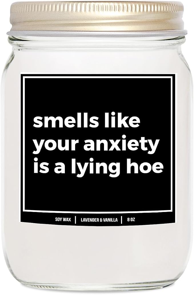 You Nique Designs Anxiety Gifts, Mental Health Relax Candle 8oz, Calming Candles for Anxiety - Relaxing, Thoughtful Present, Uplifting Gifts for Someone with Anxiety (Lavender & Vanilla C)