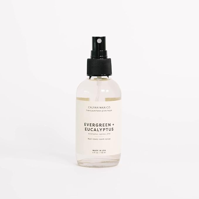 Calyan Wax Co. Evergreen & Eucalyptus Room Spray - Clean Air Freshener - Natural Room Deodorizer - Air Freshener Spray for Home - 4 fl oz