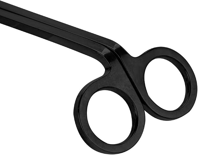 Stainless Steel Candle Wick Trimmer, Plating Rust Heart Scissors Tool with Smooth Edges, for Safe Candle Maintenance (Black)