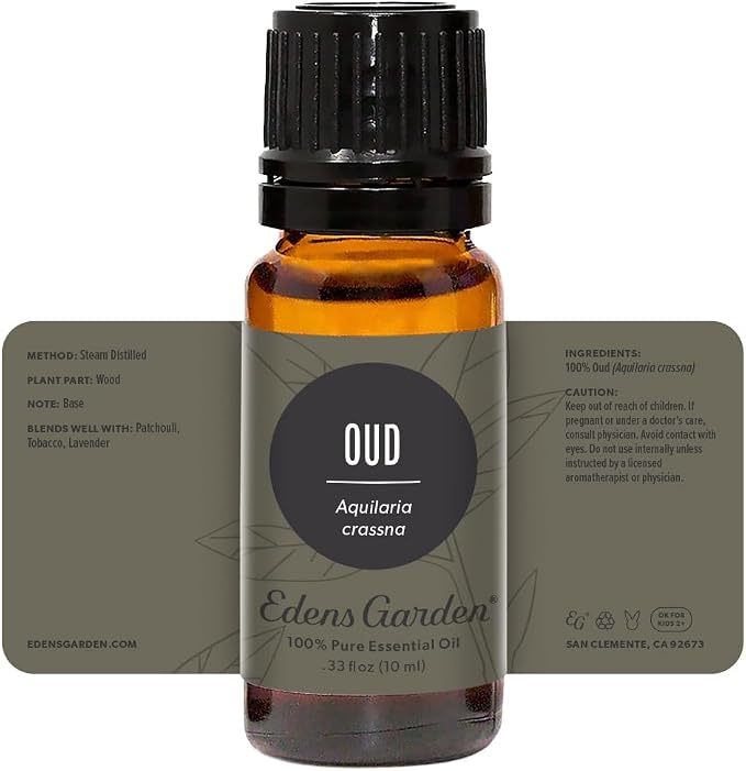 Edens Garden Oud Essential Oil- 100% Pure Premium Grade, Undiluted, Natural, Therapeutic, Aromatherapy, The Best for Diffuser, Skin, Candle, Humidifiers 10 ml (.33 fl oz)