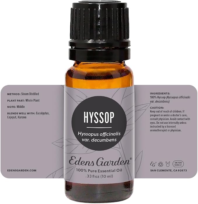 Edens Garden Hyssop Essential Oil- 100% Pure Premium Grade, Undiluted, Natural, Therapeutic, Aromatherapy, The Best for Diffuser, Candle, Laundry, Humidifiers 10 ml (.33 fl oz)