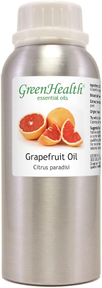 Grapefruit Essential Oil – 8 fl oz (237 ml) Aluminum Bottle w/Plug Cap – 100% Pure Essential Oil – GreenHealth