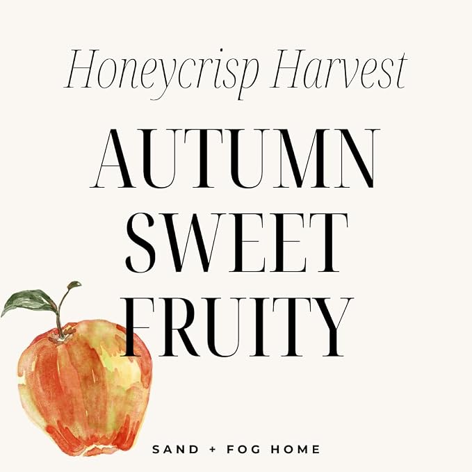 Sand + Fog Scented Candle - Honeycrisp Harvest – Additional Scents and Sizes – 100% Cotton Lead-Free Wick - Luxury Air Freshening Jar Candles - Perfect Home Decor – 12oz