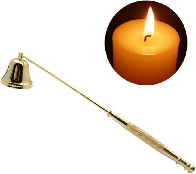 Candle Snuffer, Bell Shaped Candle Extinguisher, Iron Candle Put Out Tool with Anti Skid Handle, Vintage Candlesnuffers for Families, Weddings, Decorations, 7.9x1.5in