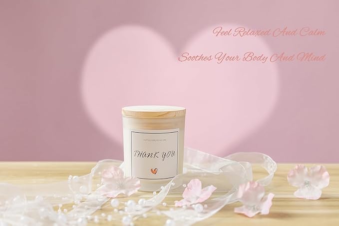Thank You Gifts, Perfect for Moms, Dads, Friends, Sisters, Coworkers, Nurses, Principal, Mentors, Teacher Appreciation Gifts, Lavender Scented Candle, Natural Soy Wax & Natural Essential Oils