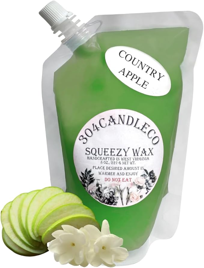304CandleCo Large Squeeze Soy Wax Melt - 50 SCENTS! - Highly Fragrant & Hand-Crafted - Easy Mix & Match - American Made - Perfect for Wax Warmers (8oz, Country Apple)