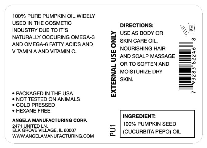 100% Pure Virgin Pumpkin Seed Oil Cold Pressed Unrefined Carrier Oil for Hair Growth Support Scalp Massage Glowing Skin, Rich in Omega 3, 6 & Zinc - 1 fl oz (30ml)