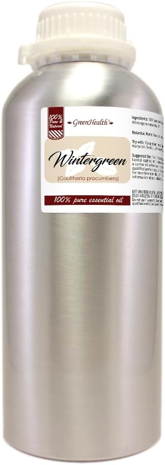 Wintergreen Essential Oil - 32 fl oz - 100% Pure Essential Oil - Aluminum Bottle - Greenhealth