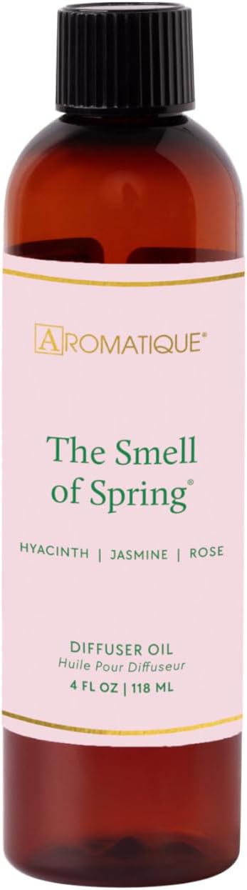 Aromatique The Smell of Spring Diffuser Oil – 4 fl oz Floral Reed Diffuser Refill, Hyacinth, Jasmine & Rose Home Fragrance