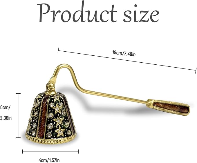 Candle Snuffer Vintage Unique Candle Extinguisher Snuffer with Long Handle Decorative Candle Extinguisher Metal Candle Stopper Candle Accessories Gift (Black)