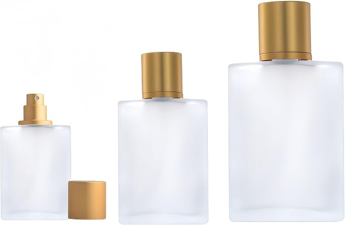 2 Pack 100ml Frosted Glass Spray Bottle Perfume Atomizer,Refillable Fine Mist Spray Bottle,Portable Fragrance Perfume Dispenser for Travel