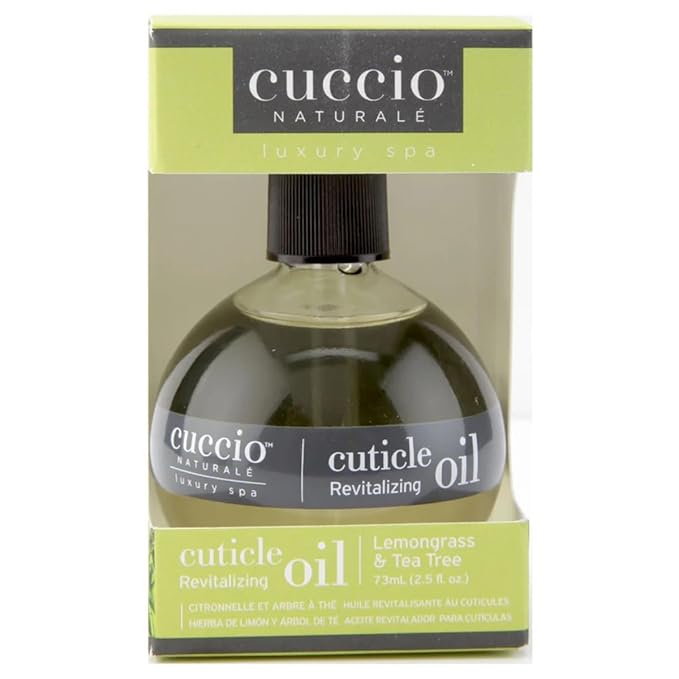 Cuccio Naturale Lemongrass & Tea Tree Revitalizing Cuticle Oil, Lightweight Fast-Absorbing Hydrating Nail & Cuticle Conditioner, Cold-Pressed Oils + Vitamin E, 2.30 Fl Oz