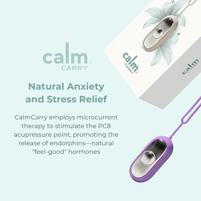CalmCarry Glowco Sleep Aid Device – Handheld Microcurrent Relaxation Tool, Supports Calm, Focus & Gentle Relief, USB Rechargeable, Portable Wellness Device for Adults & Kids | Purple Calm Carry