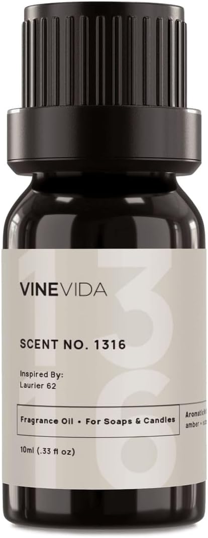 VINEVIDA Scent NO. 1316 Fragrance Oil - 10mL - Inspired by: Laurier 62 Fragrance Oil for Candle Making - Made in USA Candle Scents Scents for Soap Making
